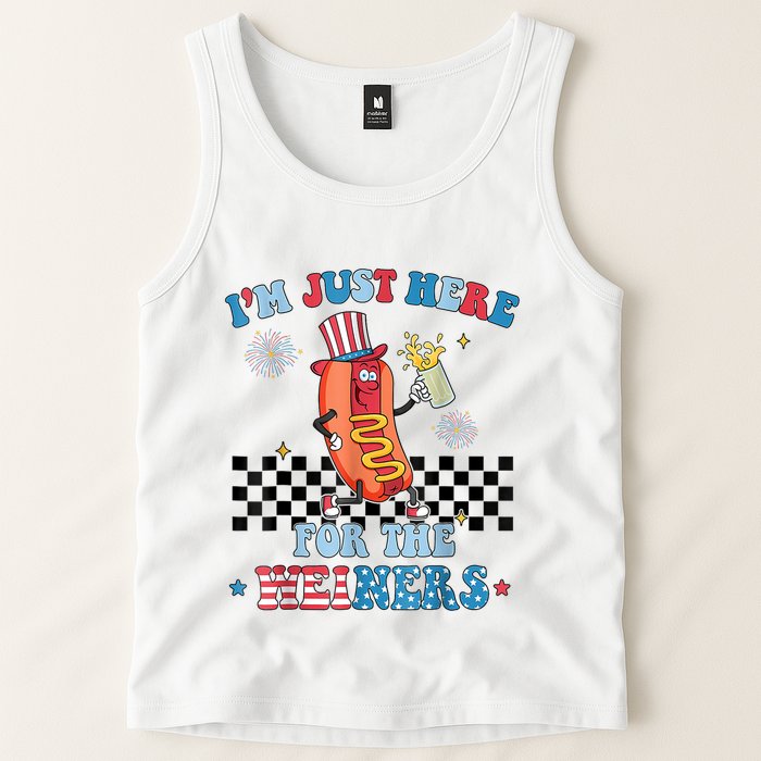 Hot Dog Im Just Here For The Wieners 4Th Of July Tank Top