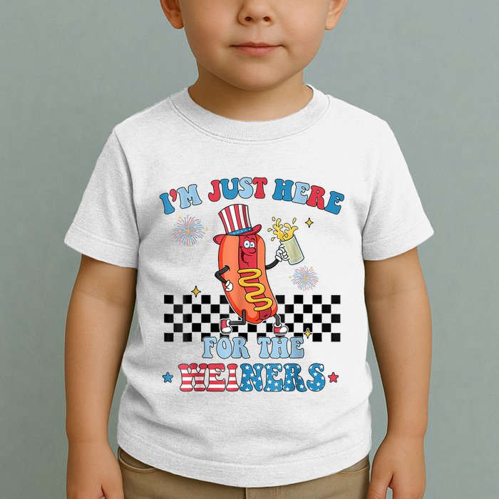 Hot Dog Im Just Here For The Wieners 4Th Of July Toddler T-Shirt