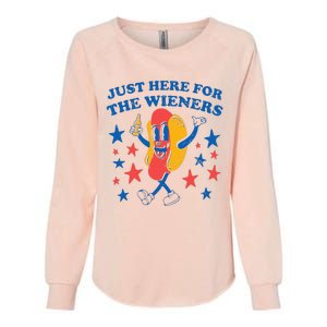 Hot Dog Im Just Here For The Wieners 4Th Of July Womens California Wash Sweatshirt