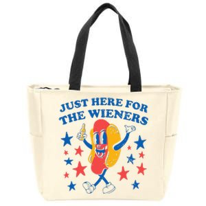 Hot Dog Im Just Here For The Wieners 4Th Of July Zip Tote Bag