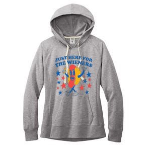 Hot Dog Im Just Here For The Wieners 4Th Of July Women's Fleece Hoodie