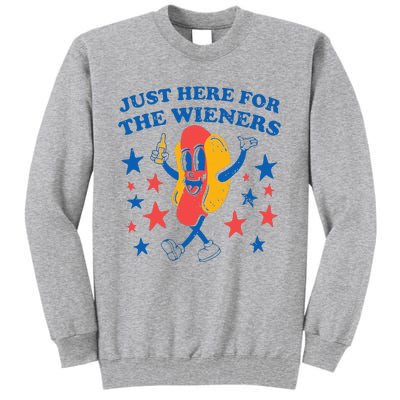 Hot Dog Im Just Here For The Wieners 4Th Of July Tall Sweatshirt