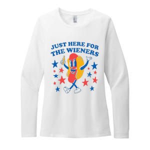 Hot Dog Im Just Here For The Wieners 4Th Of July Womens CVC Long Sleeve Shirt