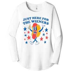 Hot Dog Im Just Here For The Wieners 4Th Of July Women's Perfect Tri Tunic Long Sleeve Shirt