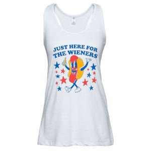 Hot Dog Im Just Here For The Wieners 4Th Of July Ladies Essential Flowy Tank