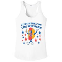 Hot Dog Im Just Here For The Wieners 4Th Of July Ladies PosiCharge Competitor Racerback Tank