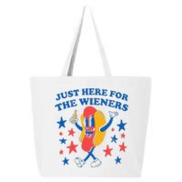 Hot Dog Im Just Here For The Wieners 4Th Of July 25L Jumbo Tote