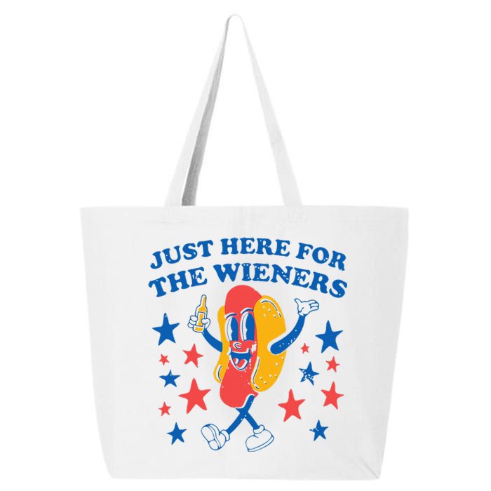 Hot Dog Im Just Here For The Wieners 4Th Of July 25L Jumbo Tote