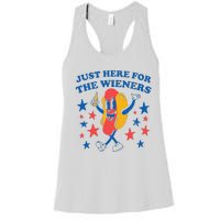 Hot Dog Im Just Here For The Wieners 4Th Of July Women's Racerback Tank