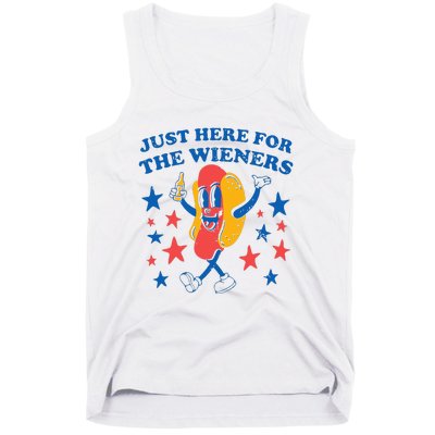 Hot Dog Im Just Here For The Wieners 4Th Of July Tank Top