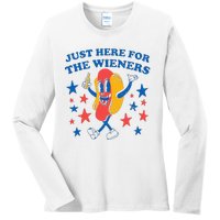 Hot Dog Im Just Here For The Wieners 4Th Of July Ladies Long Sleeve Shirt