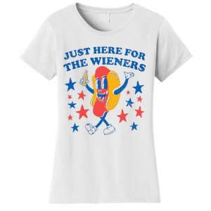 Hot Dog Im Just Here For The Wieners 4Th Of July Women's T-Shirt