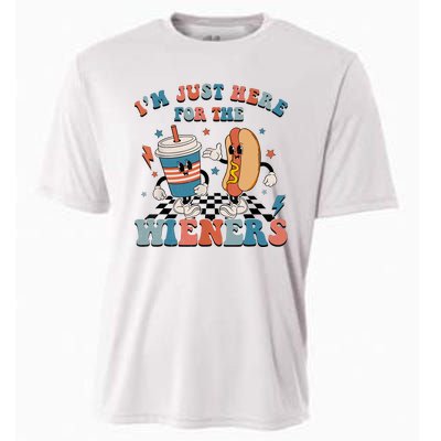 Hot Dog Im Just Here For The Wieners 4Th Of July Men Women Cooling Performance Crew T-Shirt