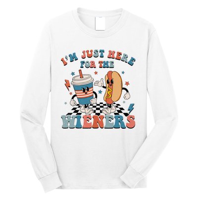 Hot Dog Im Just Here For The Wieners 4Th Of July Men Women Long Sleeve Shirt