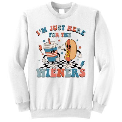 Hot Dog Im Just Here For The Wieners 4Th Of July Men Women Sweatshirt