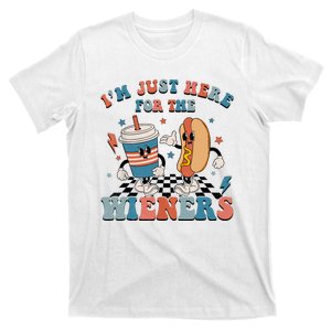 Hot Dog Im Just Here For The Wieners 4Th Of July Men Women T-Shirt