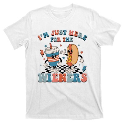 Hot Dog Im Just Here For The Wieners 4Th Of July Men Women T-Shirt