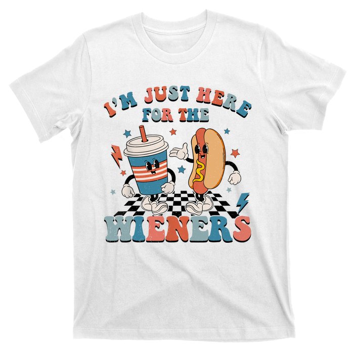 Hot Dog Im Just Here For The Wieners 4Th Of July Men Women T-Shirt