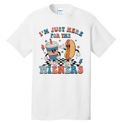 Hot Dog Im Just Here For The Wieners 4Th Of July Men Women Tall T-Shirt