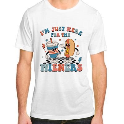 Hot Dog Im Just Here For The Wieners 4Th Of July Men Women Adult ChromaSoft Performance T-Shirt