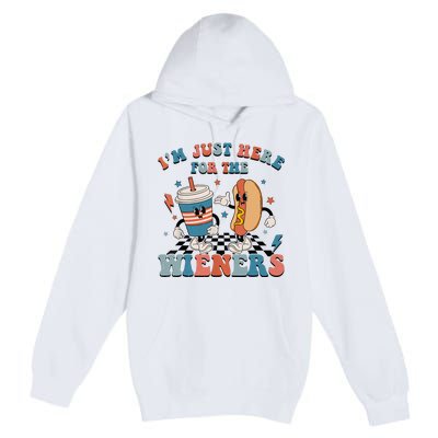 Hot Dog Im Just Here For The Wieners 4Th Of July Men Women Premium Pullover Hoodie