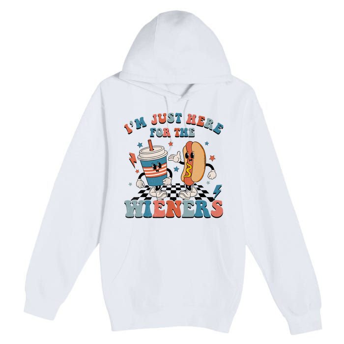 Hot Dog Im Just Here For The Wieners 4Th Of July Men Women Premium Pullover Hoodie