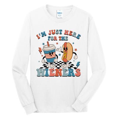 Hot Dog Im Just Here For The Wieners 4Th Of July Men Women Tall Long Sleeve T-Shirt