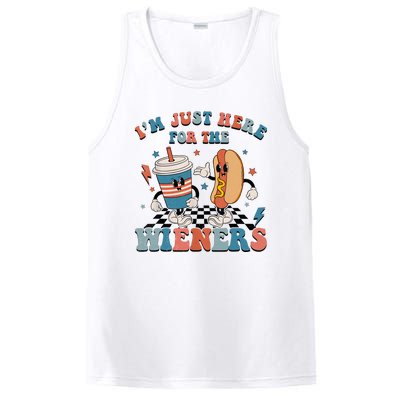 Hot Dog Im Just Here For The Wieners 4Th Of July Men Women PosiCharge Competitor Tank