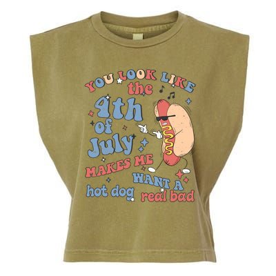 Hot Dog Im Just Here For The Wieners 4Th Of July Men Women Garment-Dyed Women's Muscle Tee