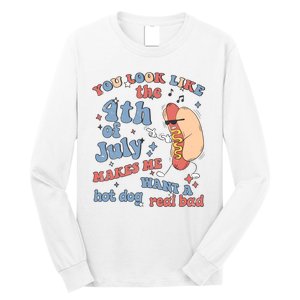 Hot Dog Im Just Here For The Wieners 4Th Of July Men Women Long Sleeve Shirt