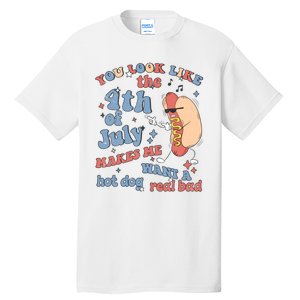 Hot Dog Im Just Here For The Wieners 4Th Of July Men Women Tall T-Shirt