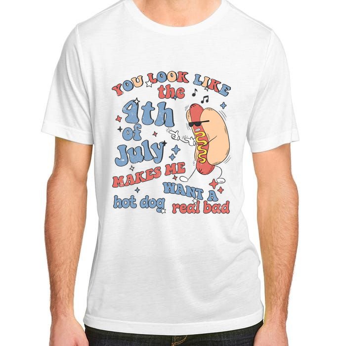 Hot Dog Im Just Here For The Wieners 4Th Of July Men Women Adult ChromaSoft Performance T-Shirt