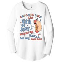 Hot Dog Im Just Here For The Wieners 4Th Of July Men Women Women's Perfect Tri Tunic Long Sleeve Shirt