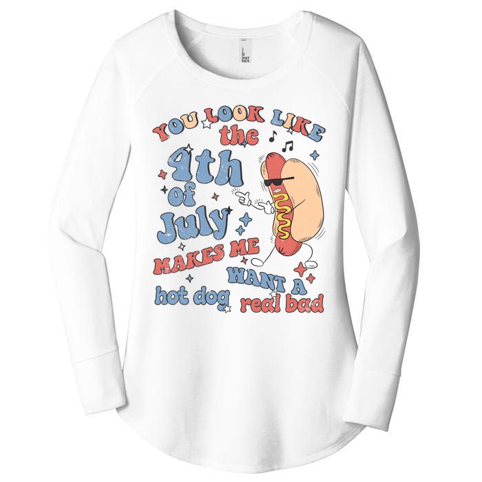 Hot Dog Im Just Here For The Wieners 4Th Of July Men Women Women's Perfect Tri Tunic Long Sleeve Shirt