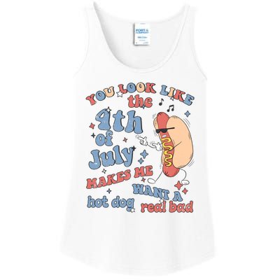 Hot Dog Im Just Here For The Wieners 4Th Of July Men Women Ladies Essential Tank