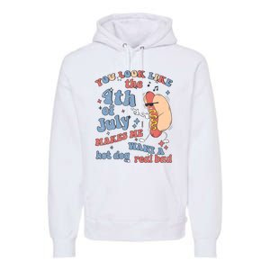 Hot Dog Im Just Here For The Wieners 4Th Of July Men Women Premium Hoodie