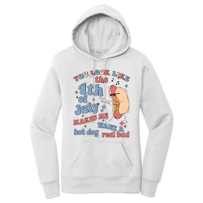 Hot Dog Im Just Here For The Wieners 4Th Of July Men Women Women's Pullover Hoodie