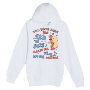 Hot Dog Im Just Here For The Wieners 4Th Of July Men Women Premium Pullover Hoodie