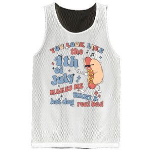 Hot Dog Im Just Here For The Wieners 4Th Of July Men Women Mesh Reversible Basketball Jersey Tank