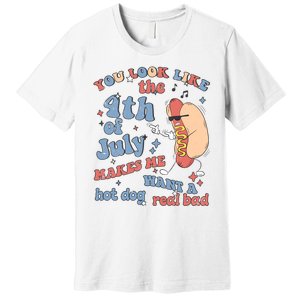 Hot Dog Im Just Here For The Wieners 4Th Of July Men Women Premium T-Shirt