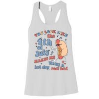 Hot Dog Im Just Here For The Wieners 4Th Of July Men Women Women's Racerback Tank