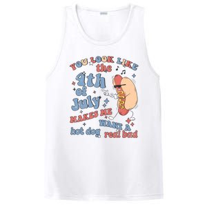 Hot Dog Im Just Here For The Wieners 4Th Of July Men Women PosiCharge Competitor Tank