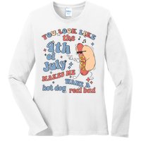 Hot Dog Im Just Here For The Wieners 4Th Of July Men Women Ladies Long Sleeve Shirt