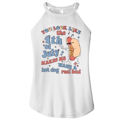 Hot Dog Im Just Here For The Wieners 4Th Of July Men Women Women's Perfect Tri Rocker Tank