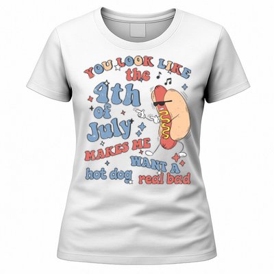 Hot Dog Im Just Here For The Wieners 4Th Of July Men Women Women's T-Shirt