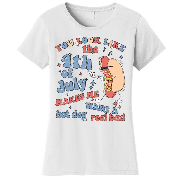 Hot Dog Im Just Here For The Wieners 4Th Of July Men Women Women's T-Shirt