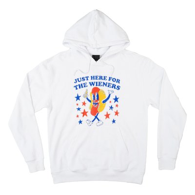 Hot Dog I'm Just Here For The Wieners 4th Of July Funny Hoodie