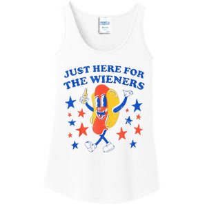 Hot Dog I'm Just Here For The Wieners 4th Of July Funny Ladies Essential Tank