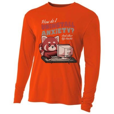 How Do I Uninstall Anxiety Cute Red Bear Cooling Performance Long Sleeve Crew