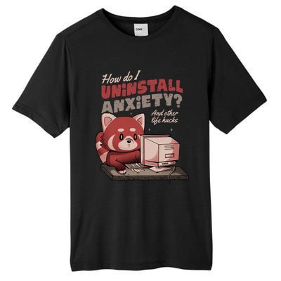 How Do I Uninstall Anxiety Cute Red Bear Tall Fusion ChromaSoft Performance T-Shirt